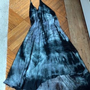Gray tie dye halter dress